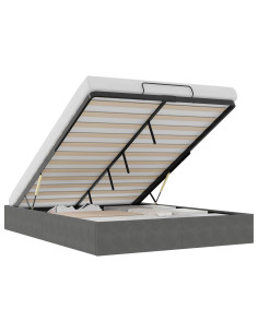 Letto ottomano Grigio Scuro Dimensione intera Velluto 2