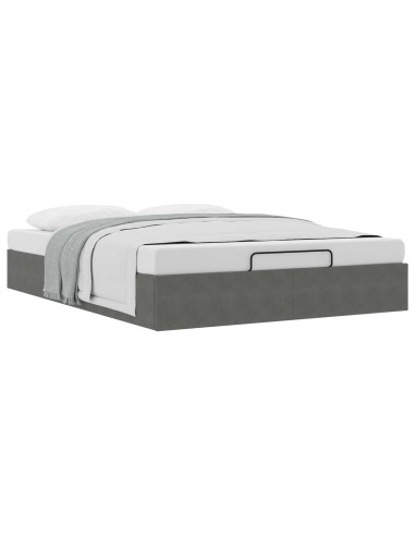 Letto ottomano Grigio Scuro Dimensione intera Velluto