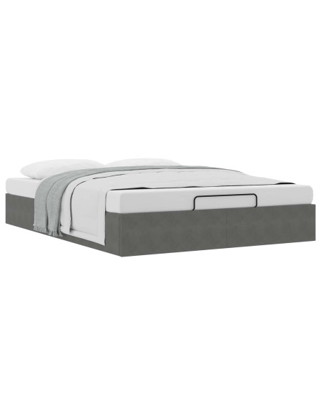 Letto ottomano Grigio Scuro Dimensione intera Velluto