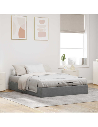 Letto ottomano Grigio Scuro Dimensione intera Velluto