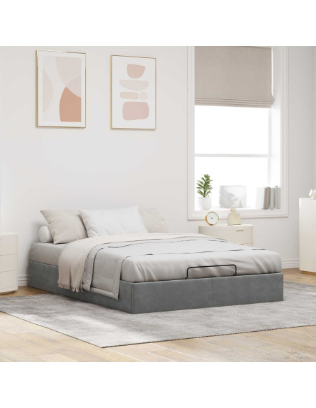 Letto ottomano Grigio Scuro Dimensione intera Velluto