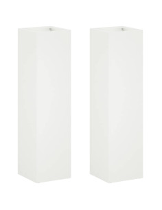 Vaso da giardino 2 pz Bianco 20 x 20 x 75 cm 2