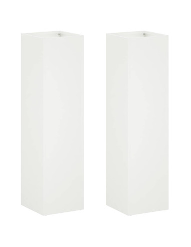 Vaso da giardino 2 pz Bianco 20 x 20 x 75 cm