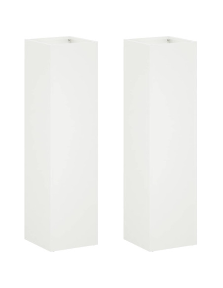 Vaso da giardino 2 pz Bianco 20 x 20 x 75 cm