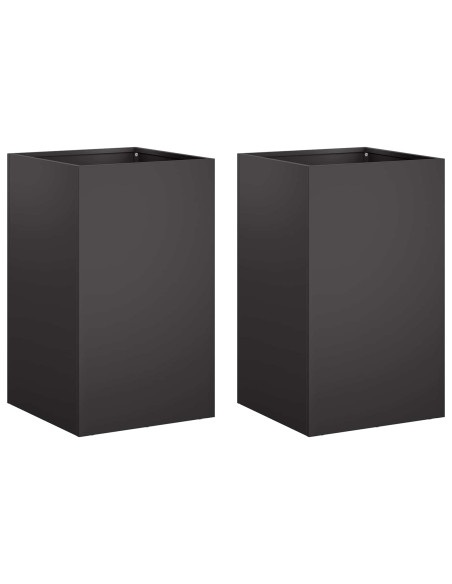 Vaso da giardino 2 pz Nero 40 x 40 x 50 cm