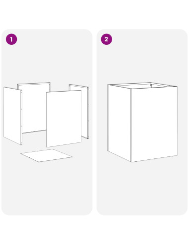 Vaso da giardino Argento 30 x 30 x 40 cm Acciaio zincato