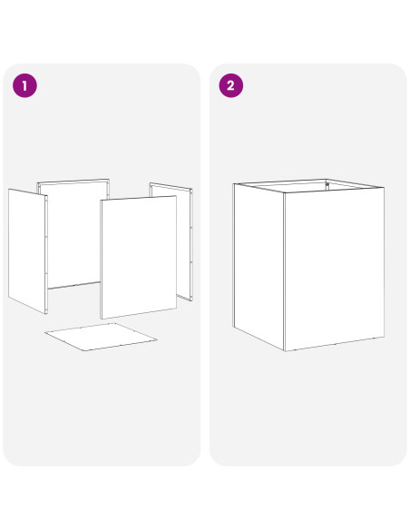 Vaso da giardino Argento 30 x 30 x 40 cm Acciaio zincato