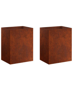 Vaso da giardino 2 pz Ruggine 40 x 30 x 50 cm Acciaio Corten 2