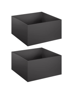 Vaso da giardino 2 pz Nero 40 x 40 x 30 cm 2