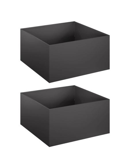 Vaso da giardino 2 pz Nero 40 x 40 x 30 cm