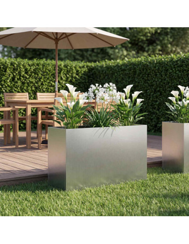 Vaso da giardino Argento 80 x 40 x 50 cm Acciaio zincato
