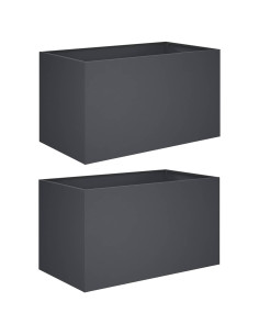 Vaso da giardino 2 pz Antracite 80 x 50 x 50 cm 2