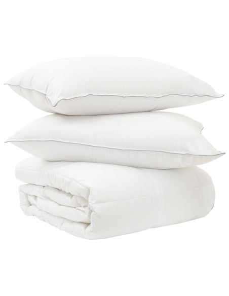 Set Duvet e Cuscino da Letto 3 pz 240 x 220 cm Inverno Bianco