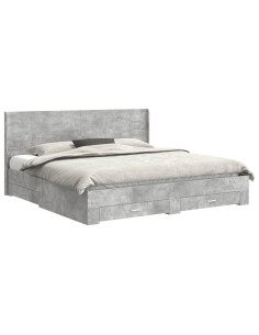 Struttura del letto con stoccaggio e testata Grigio Cemento 2