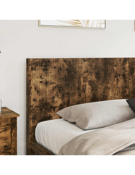 Struttura del letto con stoccaggio e testata Rovere Fumo