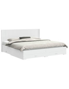 Struttura del letto con stoccaggio e testata Bianco 2