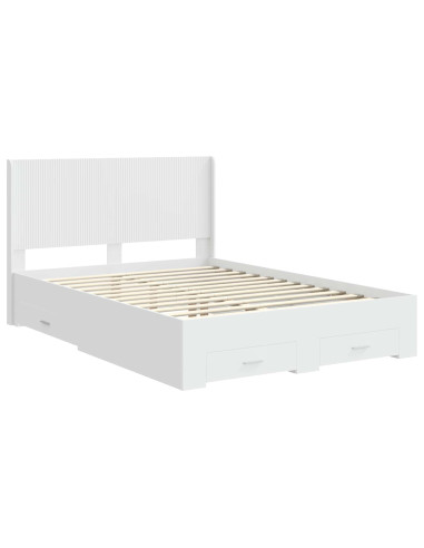 Struttura del letto con stoccaggio e testata Bianco