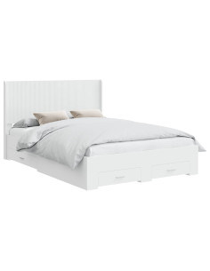 Struttura del letto con stoccaggio e testata Bianco 2