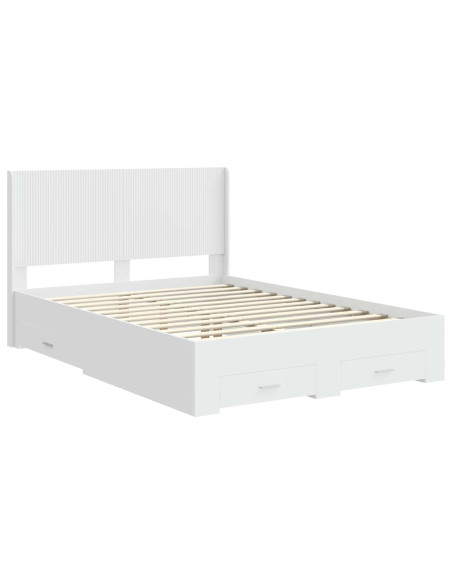 Struttura del letto con stoccaggio e testata Bianco