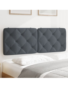 Cuscino Testiera Grigio Scuro 137 cm in Velluto