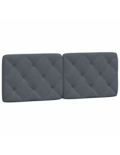 Cuscino Testiera Grigio Scuro 137 cm in Velluto 2