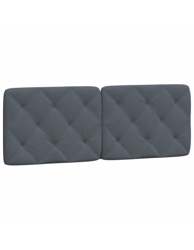 Cuscino Testiera Grigio Scuro 137 cm in Velluto