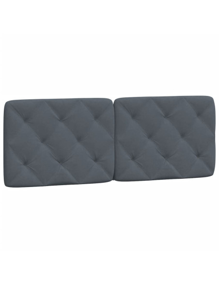 Cuscino Testiera Grigio Scuro 137 cm in Velluto