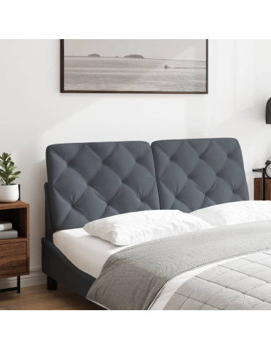 Cuscino Testiera Grigio Scuro 137 cm in Velluto