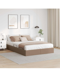 Letto ottomano Cappuccino 140 x 190 cm Pelle Sintetica
