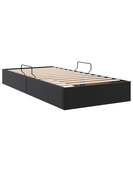Letto ottomano Nero 100 x 200 cm Pelle Sintetica