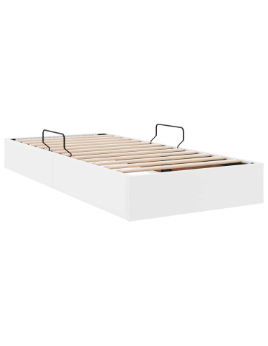 Letto ottomano Bianco Puro 100 x 200 cm Pelle Sintetica