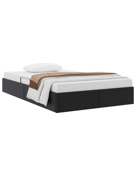 Letto ottomano Nero 120 x 190 cm Pelle Sintetica