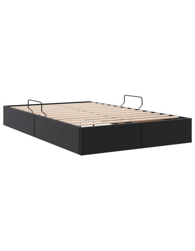 Letto ottomano Nero 120 x 200 cm Pelle Sintetica