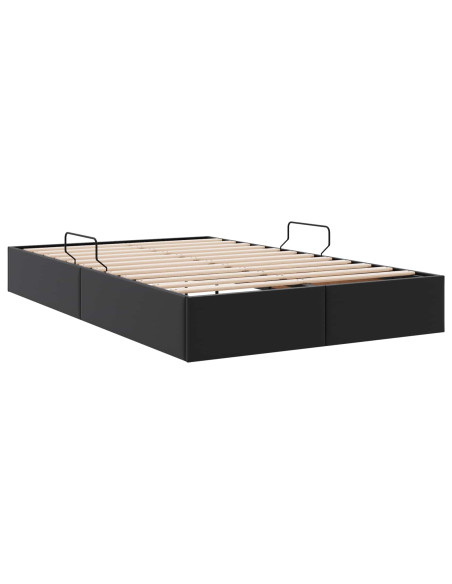 Letto ottomano Nero 120 x 200 cm Pelle Sintetica