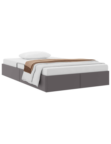 Letto ottomano Grigio 120 x 200 cm Pelle Sintetica