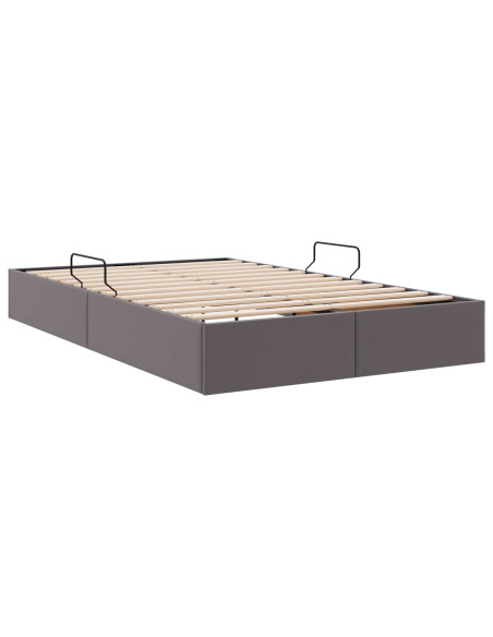 Letto ottomano Grigio 120 x 200 cm Pelle Sintetica
