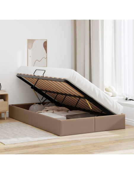 Letto ottomano Cappuccino 120 x 200 cm Pelle Sintetica