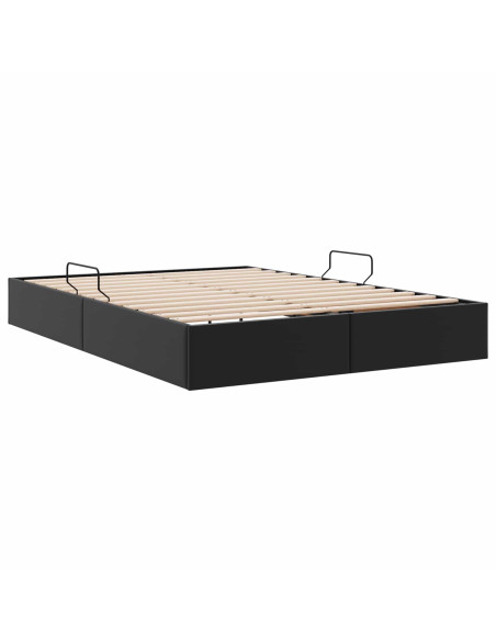 Letto ottomano Nero 140 x 190 cm Pelle Sintetica