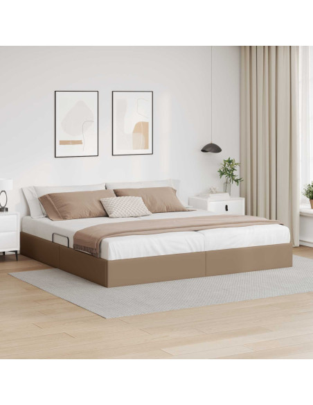 Letto ottomano Cappuccino 200 x 200 cm Pelle Sintetica
