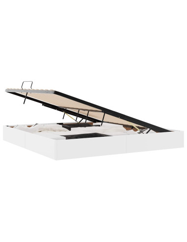 Letto ottomano Bianco Puro 200 x 200 cm Pelle Sintetica