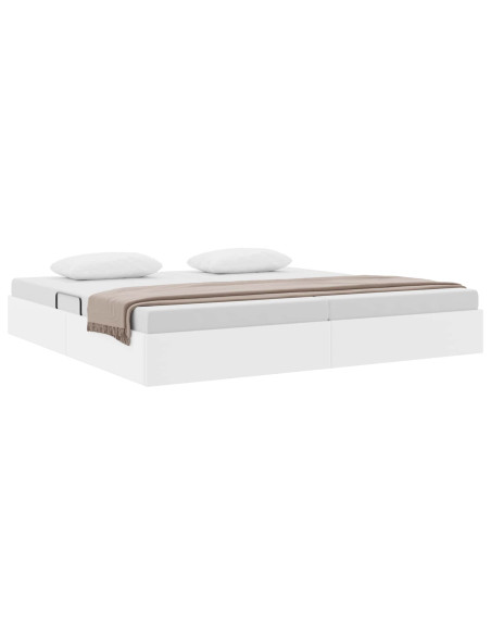 Letto ottomano Bianco Puro 200 x 200 cm Pelle Sintetica