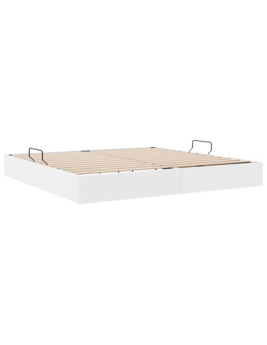 Letto ottomano Bianco Puro 200 x 200 cm Pelle Sintetica