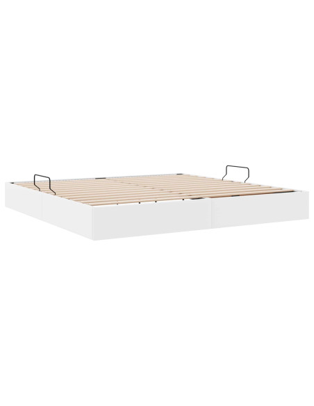 Letto ottomano Bianco Puro 200 x 200 cm Pelle Sintetica