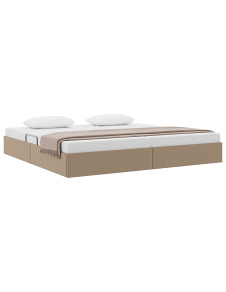 Letto ottomano Cappuccino 200 x 200 cm Pelle Sintetica