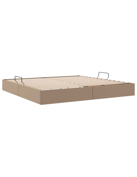 Letto ottomano Cappuccino 200 x 200 cm Pelle Sintetica