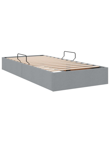 Letto ottomano Grigio chiaro 90 x 190 cm Tessuto