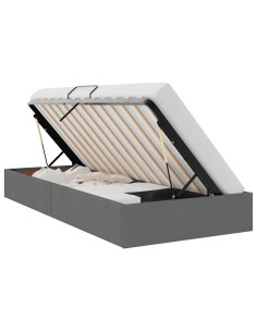 Letto ottomano Grigio scuro 90 x 190 cm Tessuto 2