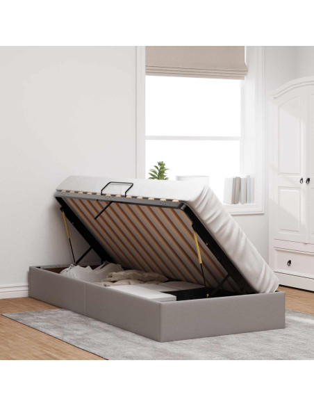 Letto ottomano con archiviazione Talpa 90 x 190 cm Tessuto