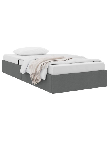 Letto ottomano Grigio scuro 90 x 200 cm Tessuto