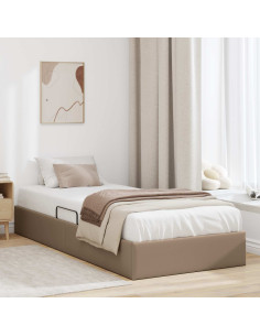 Letto ottomano Cappuccino 90 x 190 cm Pelle Sintetica